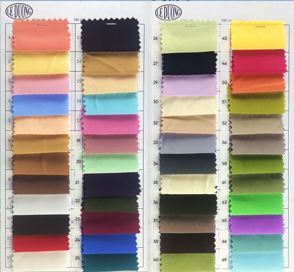 Các màu vải tơ gân - Vải Lê Dương  - Công Ty TNHH Sản Xuất Thương Mại Dệt May Lê Dương